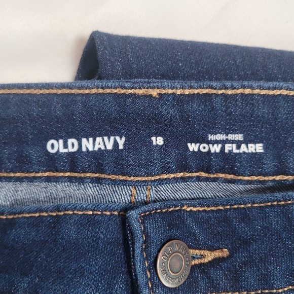 Old Navy High Rise Wow Flare Darkwash Jeans Women's Plus Size 18 Like New - Picture 4 of 8